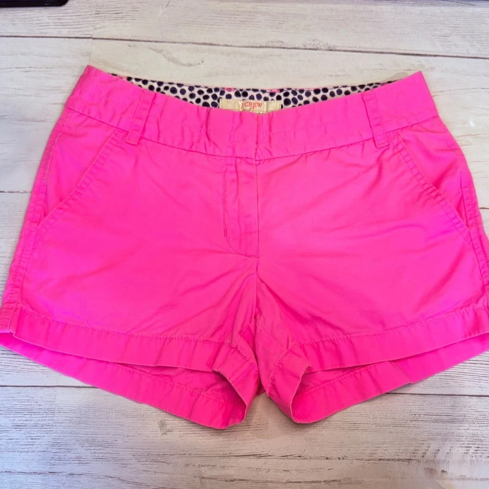 J‎ crew size 0 hot pink low rise chino mini women shorts y2k barbie preppy